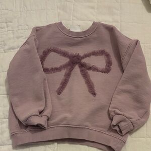 Zara Mauve Sweatshirt with Textured Bow